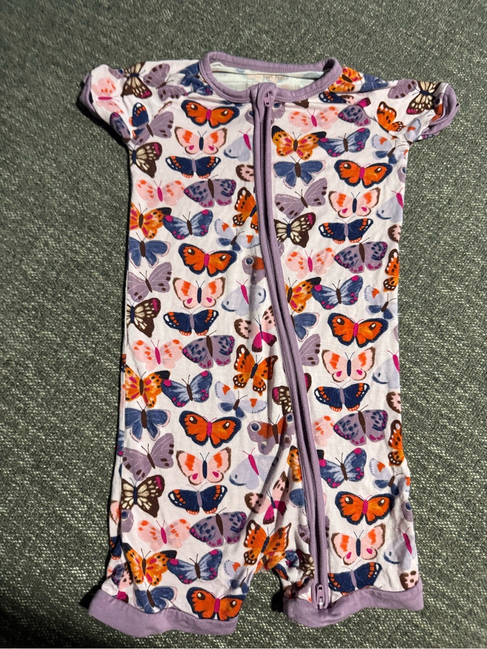 Little Sleepies Purple Butterfly Print One-Piece Bodysuit